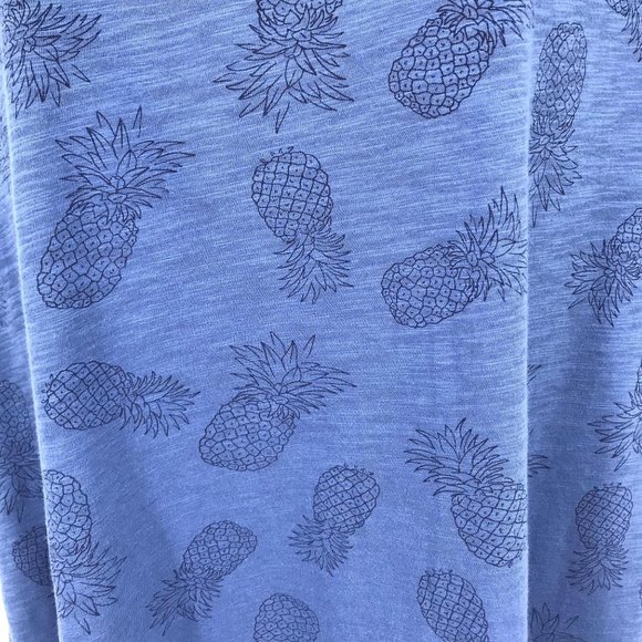 Gap Body Womens Blue Pineapple Print Scoop Neck Tank Top Size XL - Picture 3 of 7